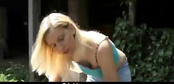  So dirty blonde slut is rimming grandpa ass